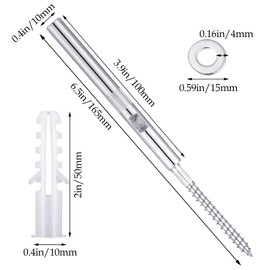 10 Pcs Floating Shelf Invisible Bracket Floating Shelf Supports Metal Blind Wall Mounted Support Hidden Fireplace Mantel Brackets for DIY, Shelving Mounting Hardware Included, 6.5 x 0.39 Inches