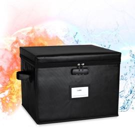File Box Fireproof Document Box with Lock, Document Safe File Storage Organizer Boxes for Next of Kin Estate Planing Organizer End of Life Planner (Box, Black)