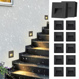 YICALE Lampara Escalera Pared,3000K 3W,Lamparas de Pared Interior de Casas Aluminio,Impermeable Luces Para Escaleras Interiores,Lámpara de Pared Para Escalera,Recamara,Pasillo(Luz cálida,Negro)