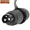 ETUKER Trailer Plug 3-Pin 2x Trailer Socket Flat Three-Pole Plug