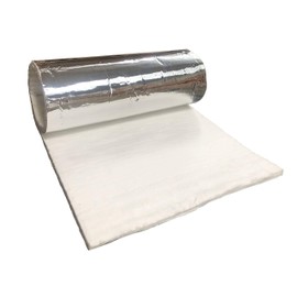 CeraTex 3180 Blanket with Aluminum Foil Facing, 8 LB Density, 1/2" x 24" x 60" (5'), 2300°F High Temperature Insulation for Kiln Stove Furnace Glass Fusing Pizza Oven