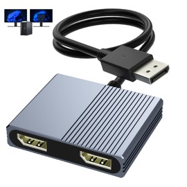 Display Port Splitter for Dual Monitors, 4K@120Hz DisplayPort to Dual DisplayPort Adapter, Displayport MST Hub, Monitor Splitter, Dual Monitor Adapter for Laptop, Desktop, Graphics Card and More
