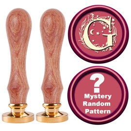 Wax Seal Stamp, 2pcs Wax Stamps Set STAMPMASTER Initial Alphabet G Wax Stamp add One Mystery Random Pattern Sealing Wax Stamp for Christmas Thanksgiving Envelope Gift Wrap Letter Wax Seal Kit-Letter G