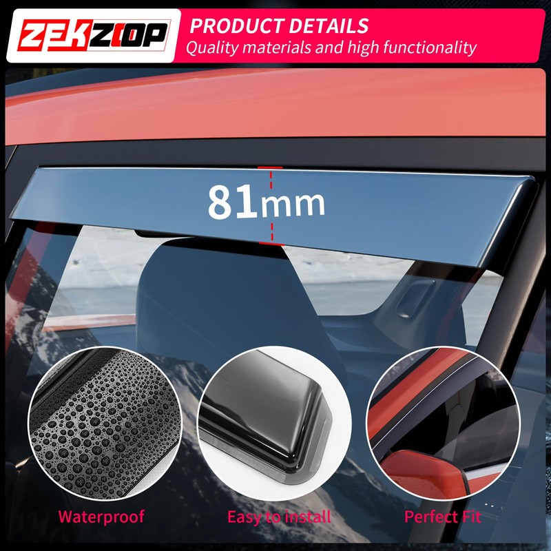 Zekzoop Visor Rain Guards Compatible with 2024 2025 2026 Toyota