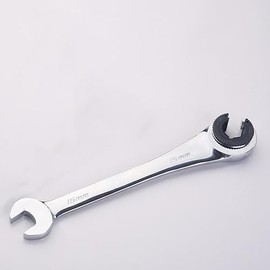 FLZOSPER 15mm Metric Fix Tubing Wrench，Fixed Head Tubing Ratchet Open End Wrench, Ratcheting Fix Combination Wrench Spanner