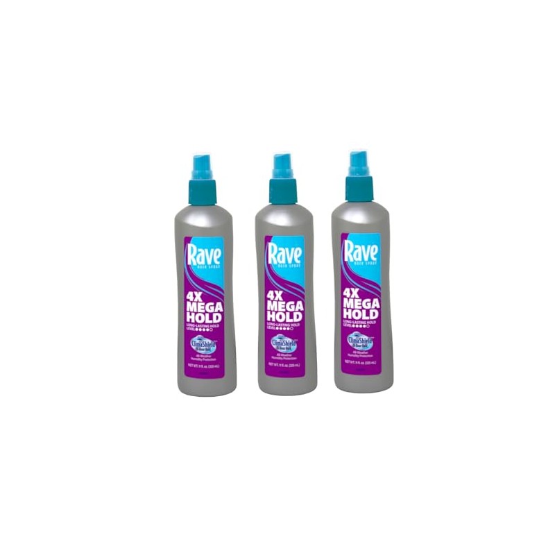 Rave 4X Mega Hairspray with Clima Shield 11 oz (Pack