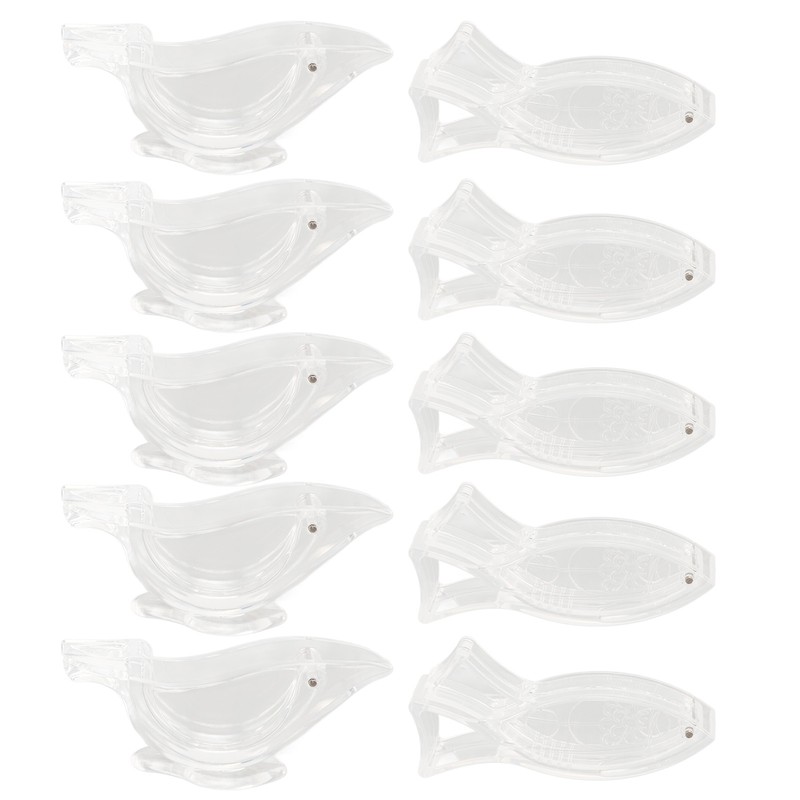 10Pcs Manual Lemon Juicer Transparent Safe Acrylic Fish Bird Shaped