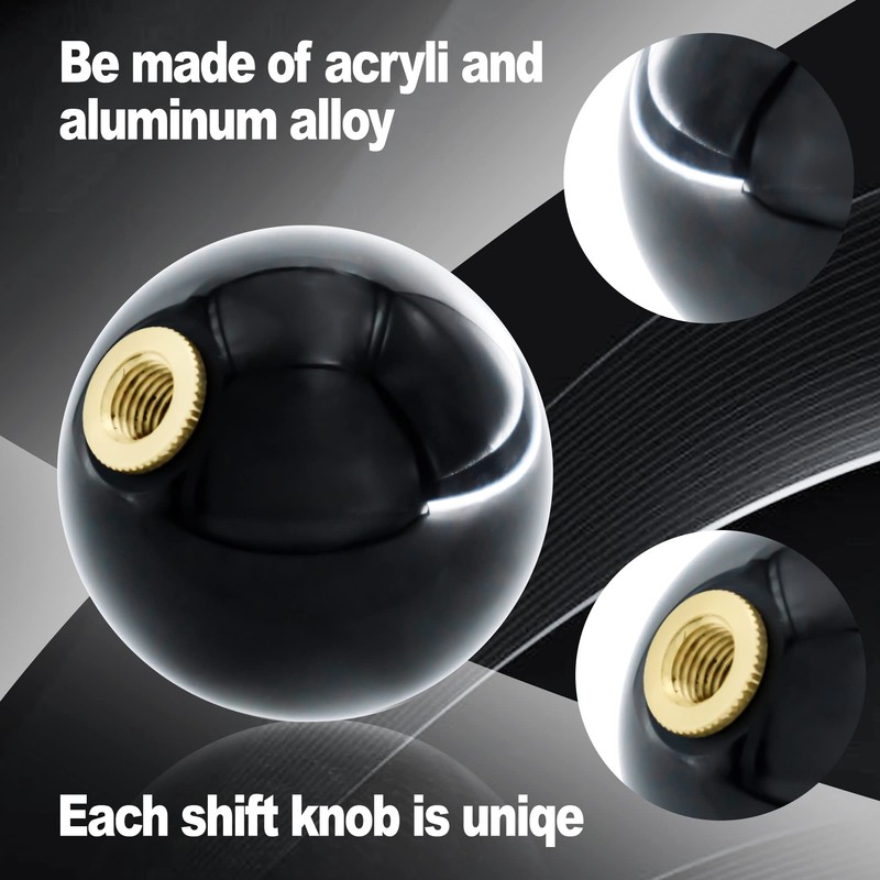 HiSport Black 8 Ball Gear Shift Knob, Round Shifter Knobs