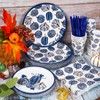AnyDesign 25 Set Fall Party Supplies Kit Blue Porcelain Pumpkin