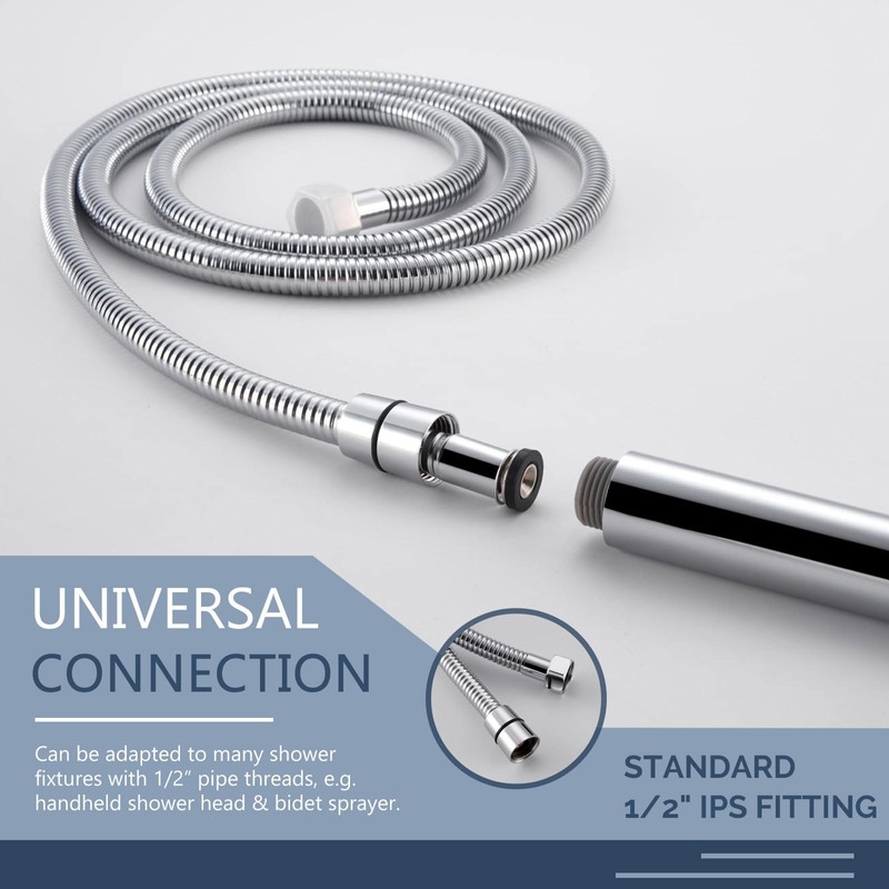 Angle Simple Replacement Shower Hose 79", Stainless Steel Flexible Handheld