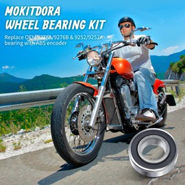 MoKitDora Wheel Bearings 25mm Touring Front Dyna Sportster Softails Rear Sealed Bearing Kit for Harley 2008-2024 Road Electra Street Glide Models Wheel & Trike V-Rods Wheels with ABS