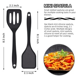 Eolilim Small Spatulas 5PCS, Mini Size Silicone Turner Easy to Clean, Flexible Brownie Spatula, Spatulas for Kitchen Use, Mini Silicone Spatula for Fish, Fried Rice