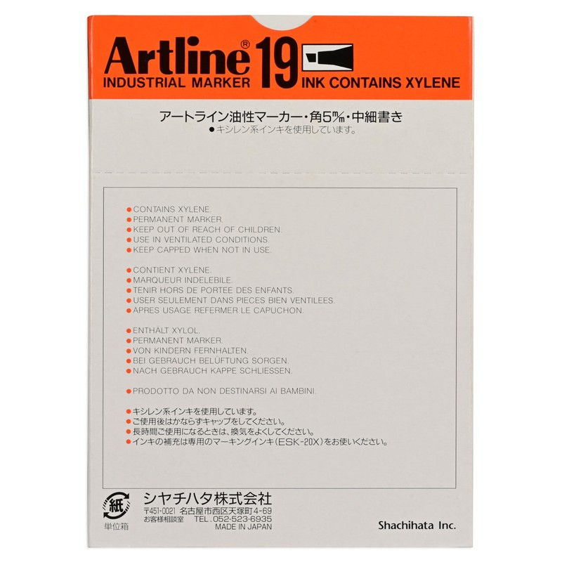 Artline Ek-19 2.0mm -5.0mm Chisel Style Acrylic Fibre Nib Marker