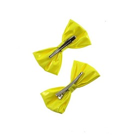 Zac's Alter Ego Pair of Neon PVC Bows on Crocodile Clip