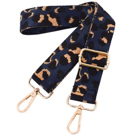 ROYGBCP Wide Leopard Purse Strap Replacement - Wide Adjustable Crossbody Shoulder Belt Handbag Strap with Gold Metal Buckle