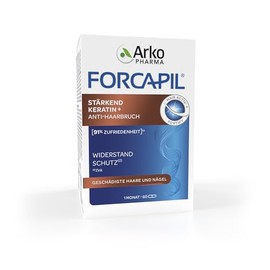 ARKOPHARMA - FORCAPIL® Stärkendes Keratin + Anti-Haarbruch - Haar-Vitamine - geschädigte Haare und Nägel - Widerstandskraft und Schutz - Zink - 450 μg Biotin - Ab 15 Jahren - 60 Kapseln