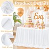 MODFUNS White Table Skirts for Rectangle Tables 6ft Chiffon Table