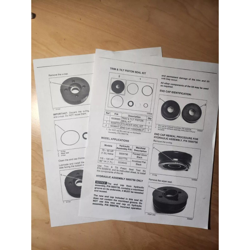 DI tech evinrude etec e-tec trim tilt seal kit 5008985