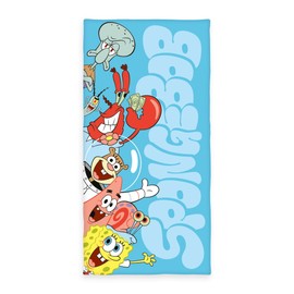 Herding SpongeBob Squarepants Bath Towel, 75 x 150 cm, Small Soft Kids Towel for Bath and Beach, 100% Cotton