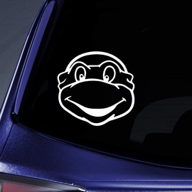 Masked Turtle Cartoon Sticker Decal Notebook Car Laptop 5.5" (White)