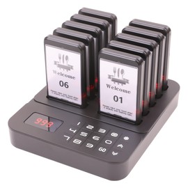 LOUKIENE Restaurant Buzzer System, Restaurant Waiting Pager, Pagers and Beepers, Set with Vibration,Flashing and Buzzer,Close Reminder,10 Guest Pagers for Food Truck,Church Nursery