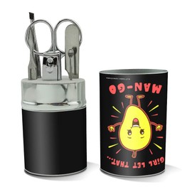 Girl Let That Man Go Mango Funny Humor Stainless Steel Manicure Pedicure Grooming Beauty Care Travel Kit