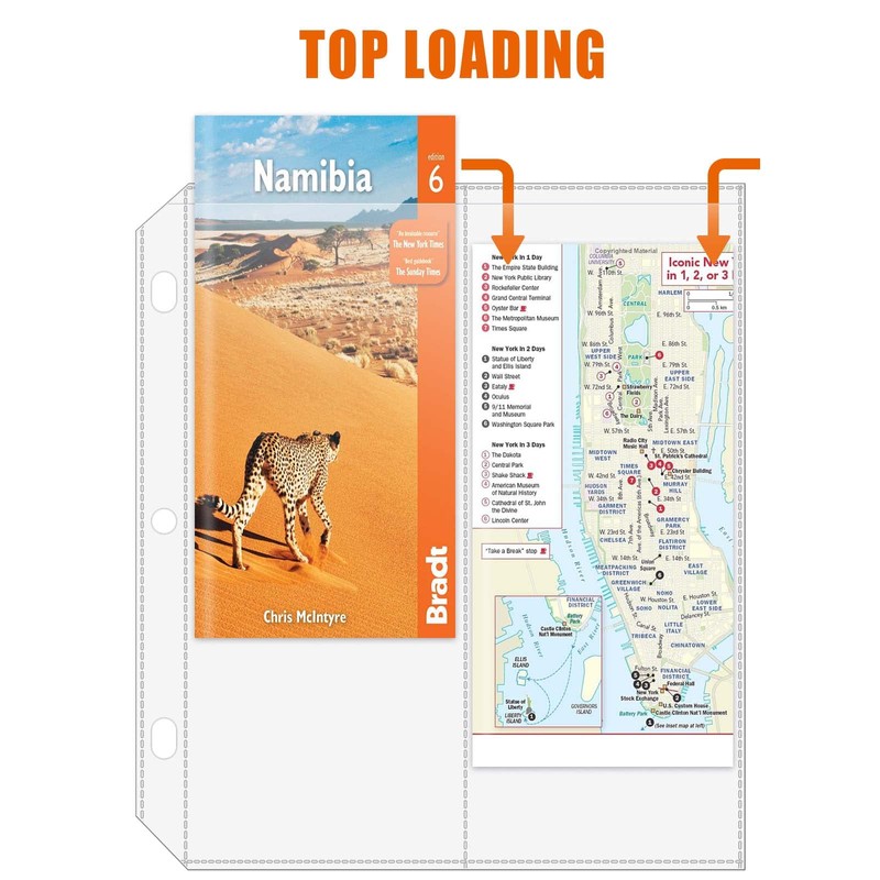 Folded Map Sleeves, Map Protector, Envelopes Page for 3-Ring Binders,