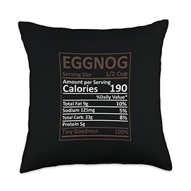 Thanksgiving Christmas Eggnog Nutritional Facts Labels Throw Pillow