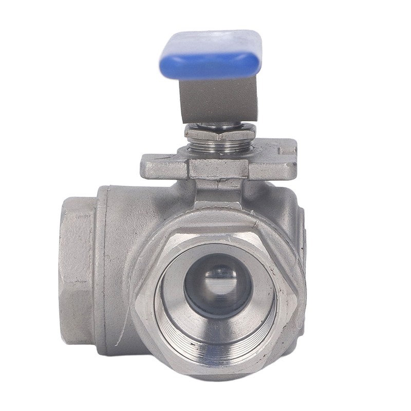 3 Way Ball Valve 1in 304 Stainless Steel Female T