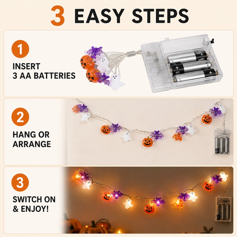 Halloween Fairy String Lights for Indoor & Outdoor Decor –