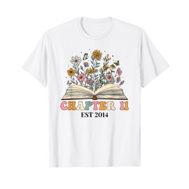 Chapter 11 Years Old 11th Birthday Wildflower Book Lover T-Shirt