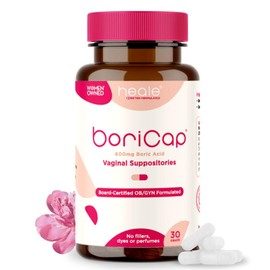 BoriCap - Boric Acid Suppositories for Women - 600 mg - Vaginal Health & Balance, Itch & Odor - Natural Relief - Feminine Care - Feminine Hygiene Products - Made in USA by Heale - 30 Capsules