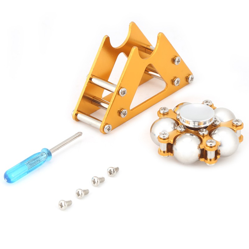 Yellow Aluminum Alloy Wheel Gyro with Tripod Stress Relief Hand