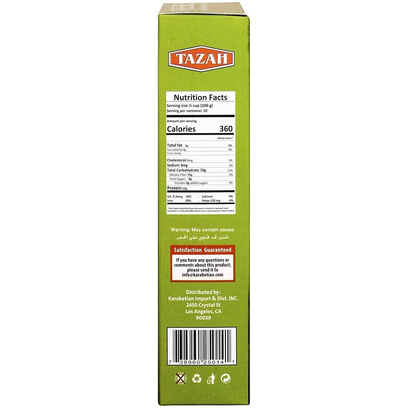Tazah Freekeh Roasted Durum Wheat 35.2 Ounce Green Wheat 2.2