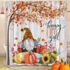 Boziqr Fall Gnome Thanksgiving Shower Curtain, Autumn Maple Tree Leaves