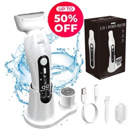 levoni 2025 NEW women's electric shaver  2-in-1 electric shaver  rechargeable shaver, detachable head, cordless for both wet and dry use Comfort - Colour: blue