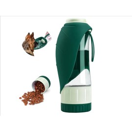 Upgraded Dog Water Bottle,  Portable Dog Cat Puppy Pet Water Dispenser Feeder with Drinking Cup and Food Container Leak Proof for Outdoor Walking, Travel, Hiking:_Blue