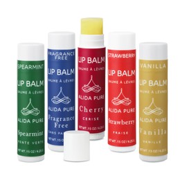 PURE + SIMPLE ALIDA PURE Melody Lip Balm Collection, Vegan, Lip Balm, Beeswax Free, with Avocado Oil, Organic Jojoba Oil, and Vitamin E, Natural Moisturizer for Dry, Chapped Lips, 5 Tube Set