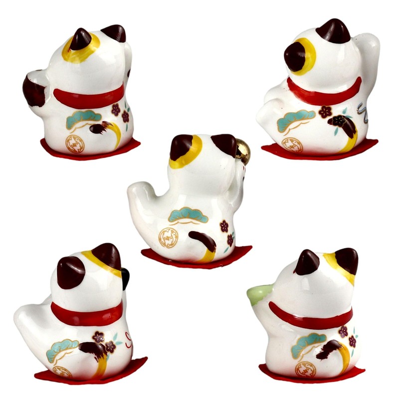 Freak Scene Ceramic Kittens - Small Lucky Cats - White