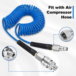 Spurtar Compressed Air Coupling 1/4 Inch Pneumatic Connections, Pack of 10 Compressed Air Quick Coupling Male Thread Internal Thread for Compressed Air Connection Quick Connections