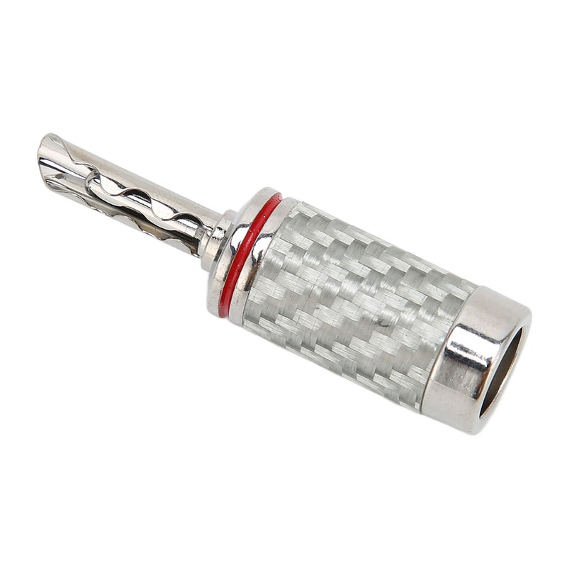 4pcs BFA Banana Plug Brass White Carbon Fiber Shell Speaker