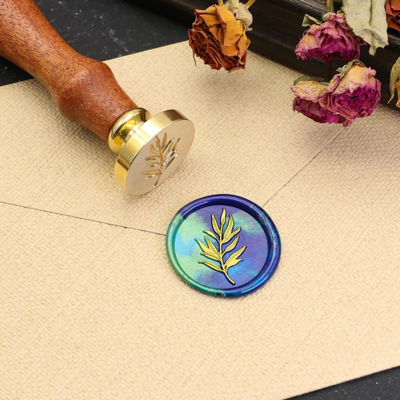 SWANGSA Wax Seal Kit, Olive Branch Wax Seal Stamp with