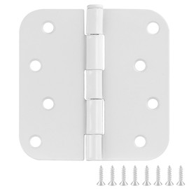 Design House Door Hinges for Interior Doors 6-Pack 4-inch x 4-inch – Rounded 5/8-inch Radius Steel Door Hinge – Painted White – Fits Standard Doors – Design House 189621