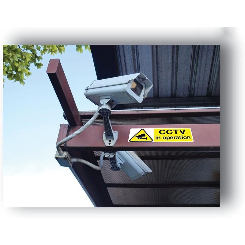 5 Pack stcky CCTV in Operations, Stickers for Windows Yellow