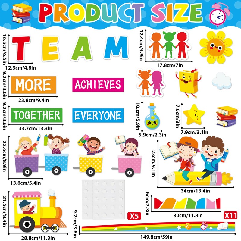 Team Bulletin Board Decorations Set Back to School Motivational Classroom