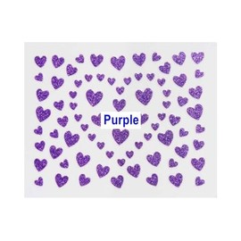 Black Glitter Heart Nail Sticker Self Adhesive Nail Decals Purple Nail Wraps Stickers Manicure Supplies for Women Nails Full Long Lasting Easy Apply and Remove