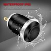 DaierTek 6pcs 12V Momentary Push Button Switch Waterproof Black Metal