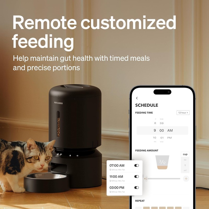 PETLIBRO Automatic Cat Feeder, Cat Food Dispenser Battery-Operated with 180-Day