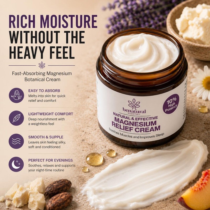 Benatural Essentials All Natural Magnesium Relief Cream 100g | Soothes