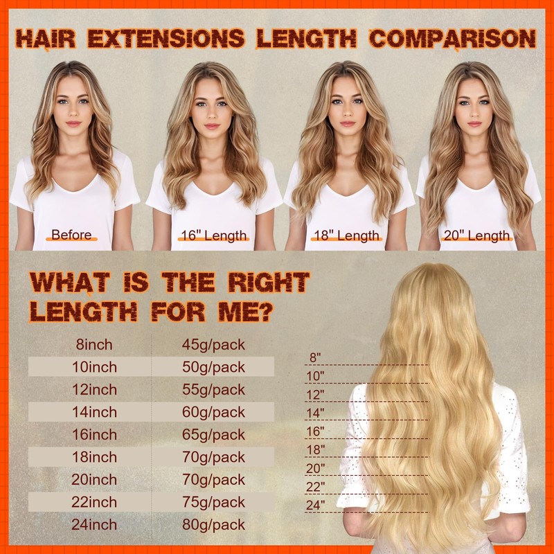 Benehair Human Hair Clip in Extensions Balayage Medium Brown Mix